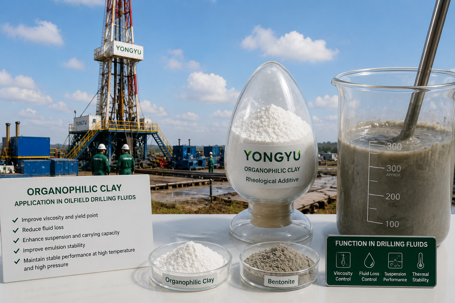 Oilfield drilling application context for organoclay export buyers